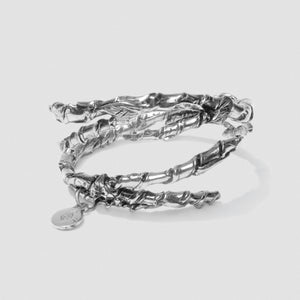 Double Ivy Bangle - Silver plate White Bronze