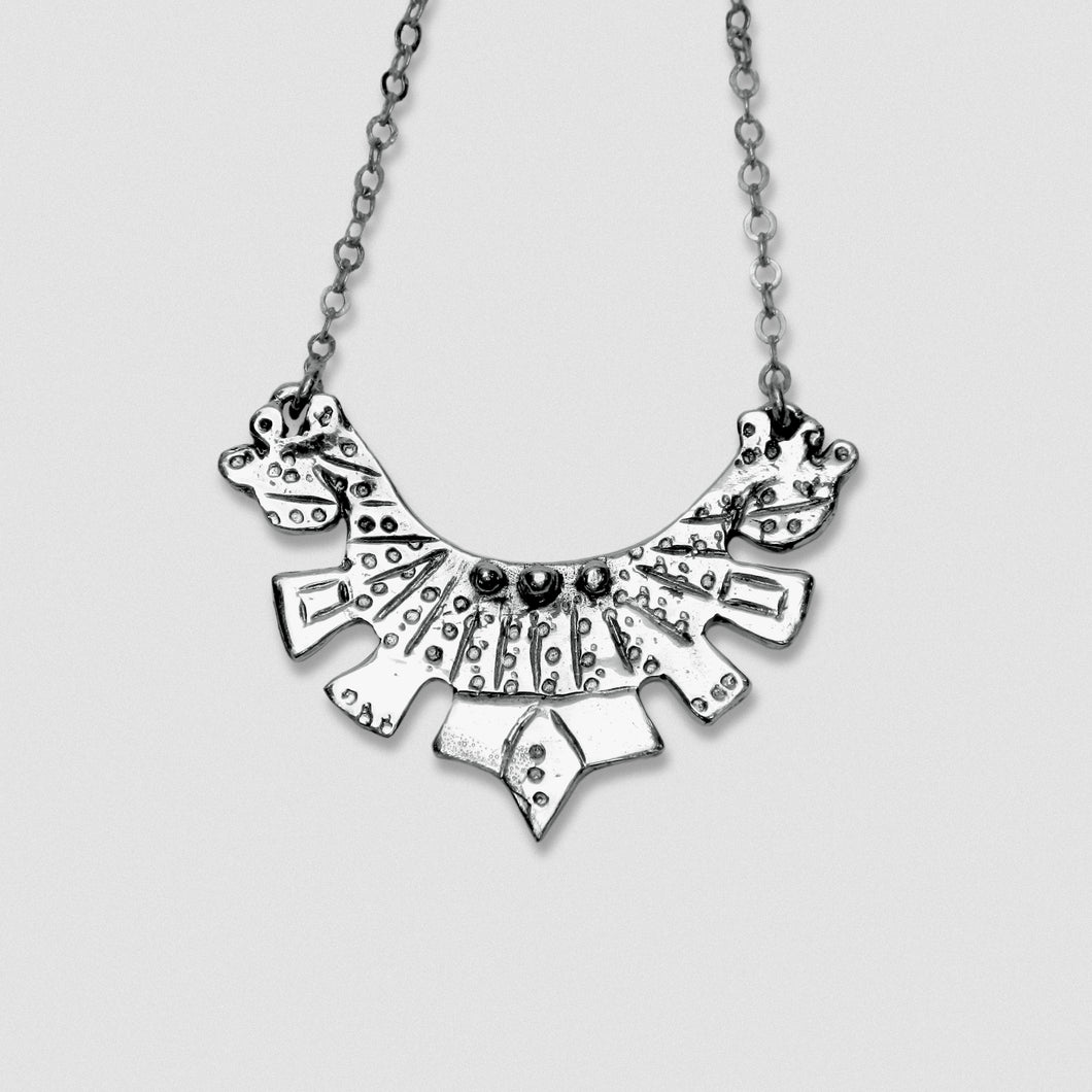Small Maya Pendant - White Bronze