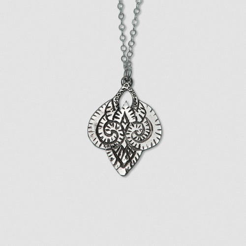 Ram Pendant - White Bronze with Sterling Silver chain