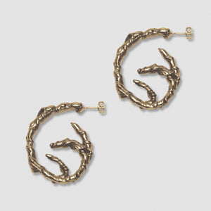 Coiled Ivy Earrings -  Bronze and Sterling Silver post