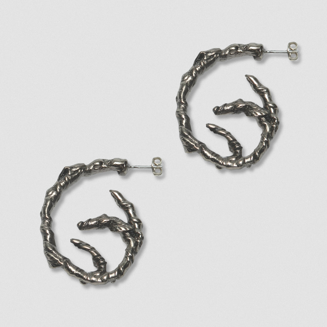 Coiled Ivy Earrings - White Bronze Sterling Silver Post