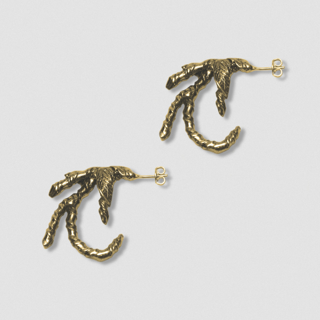 Ivy Claw Earrings -  Bronze with Sterling Silver post