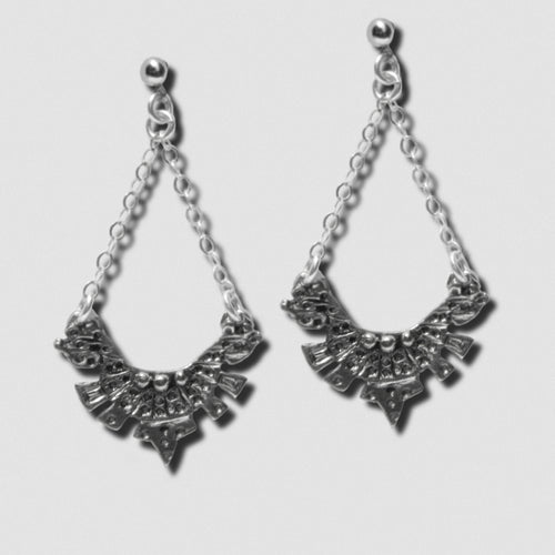 Maya Earrings - White Bronze