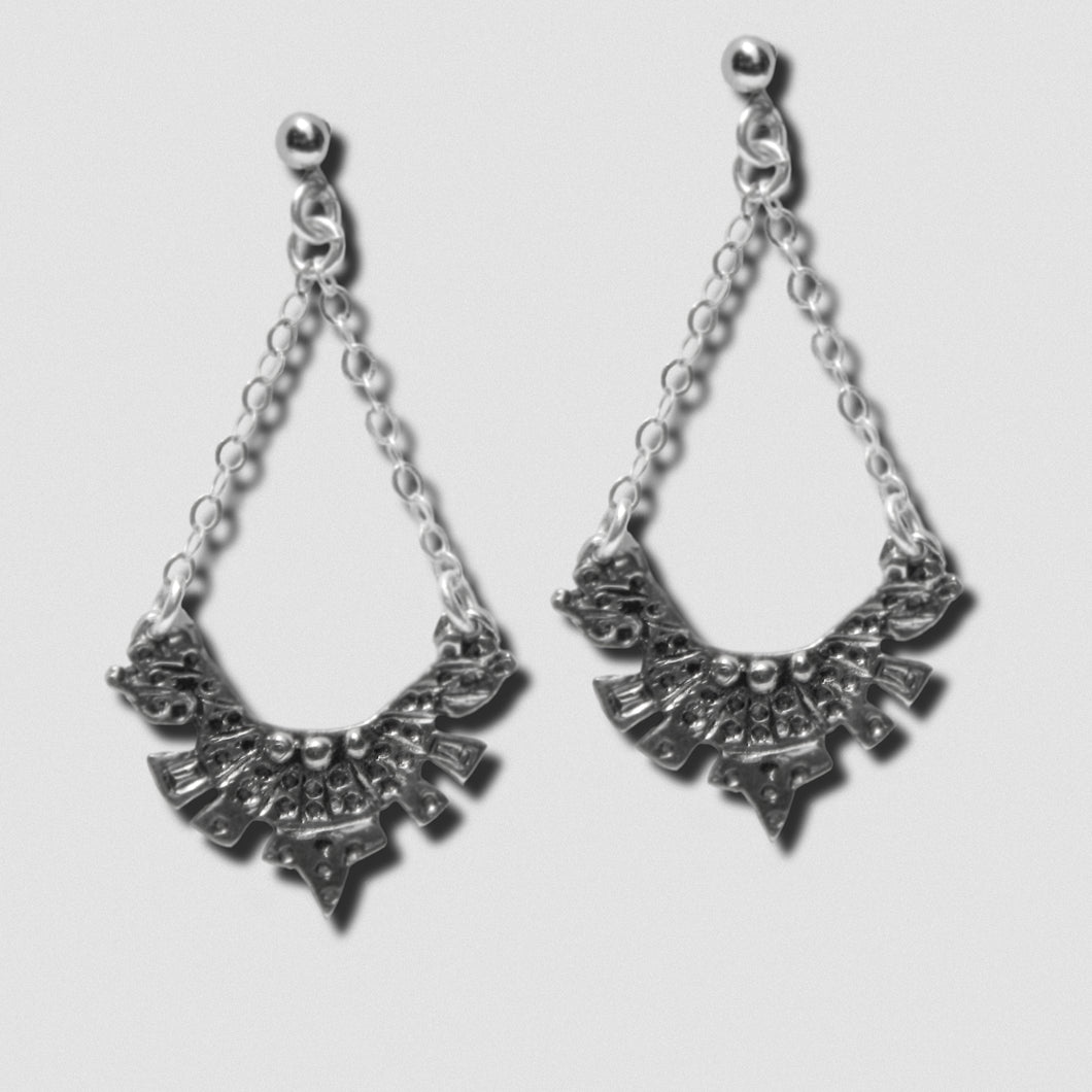 Maya Earrings - White Bronze