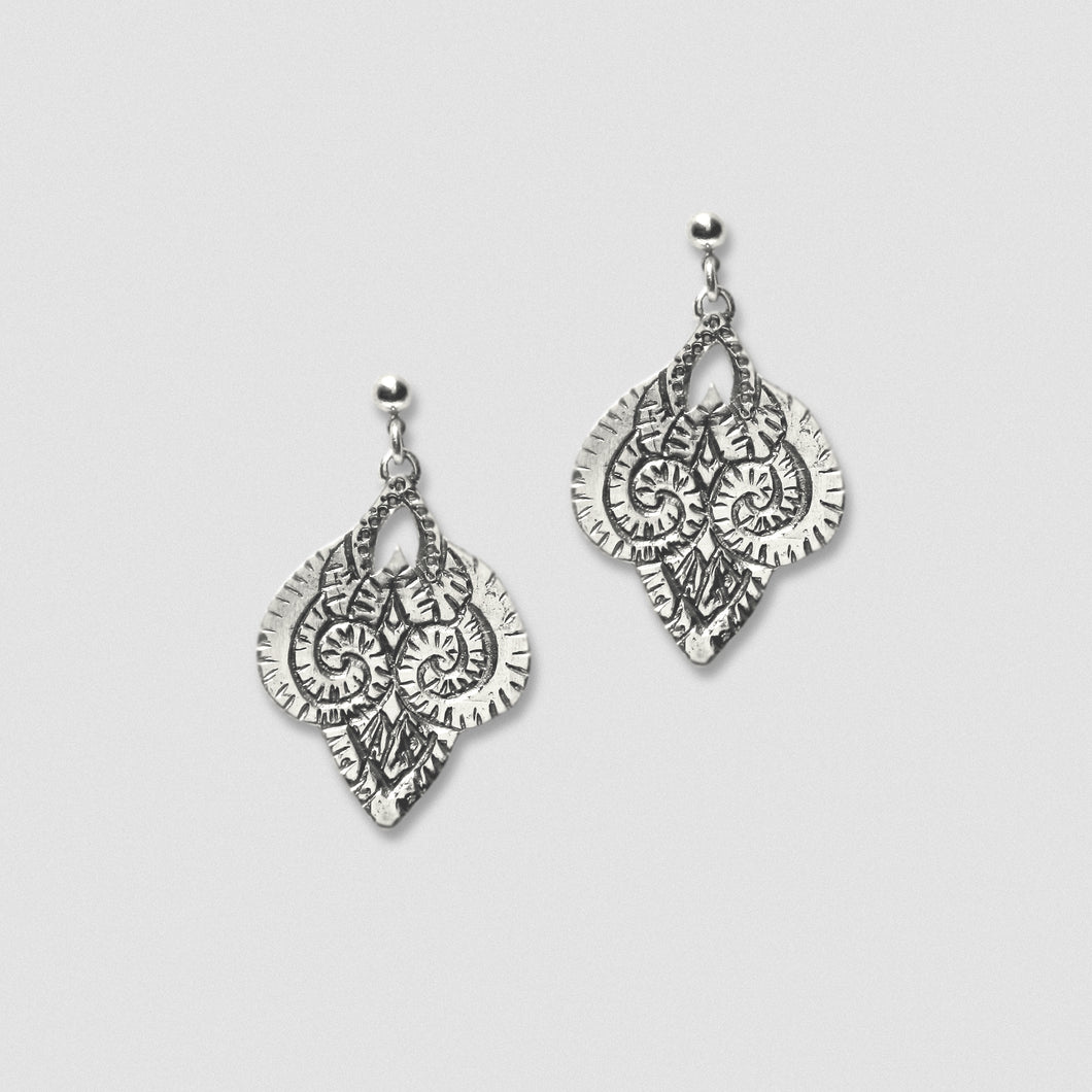 Ram earrings - White Bronze