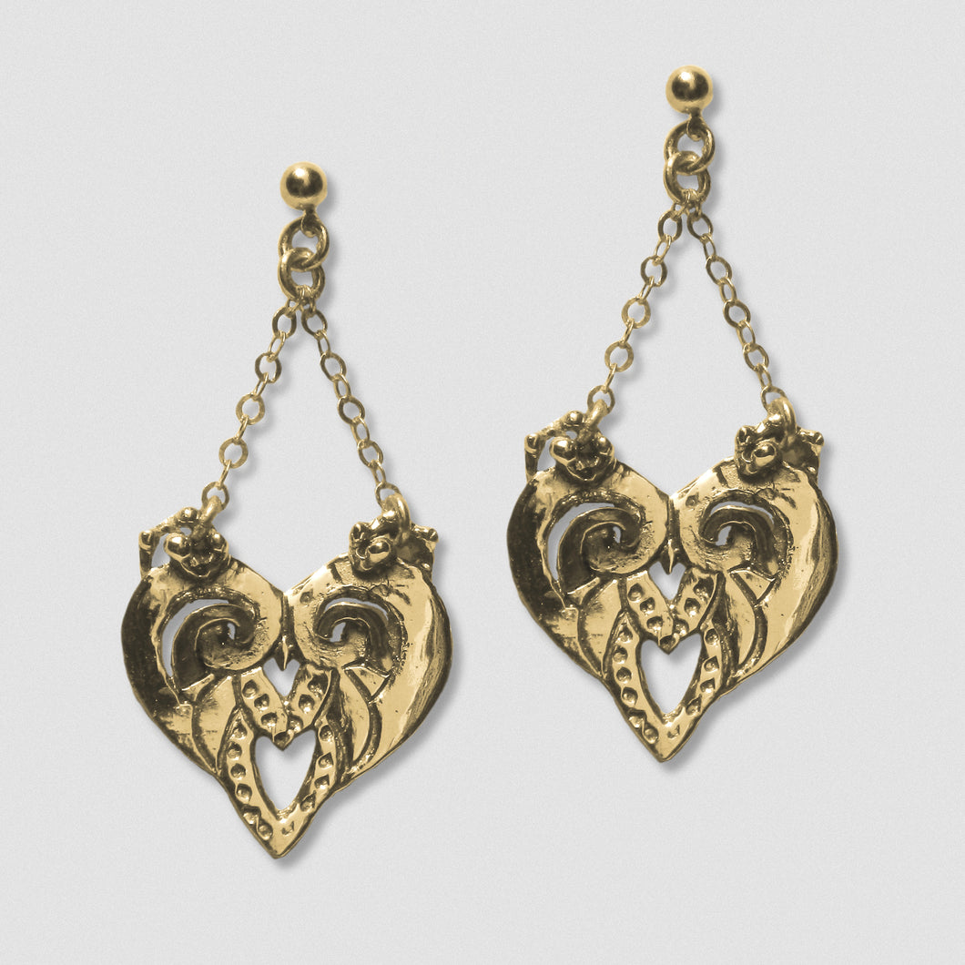 Goddess Embodies Earrings - Bronze