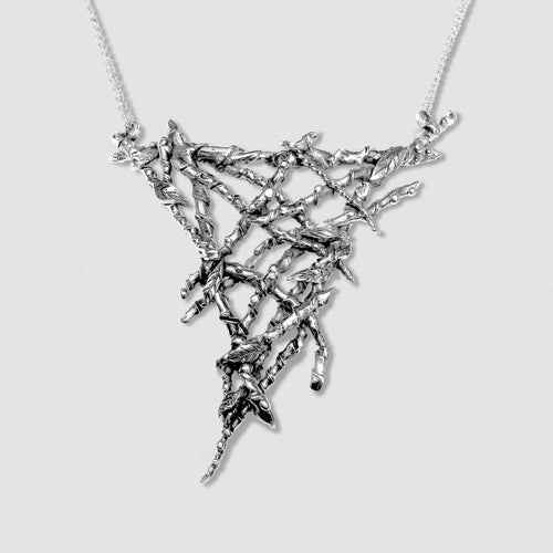 Ivy Breastplate - Silver plate White Bronze with a Sterling Silver chain