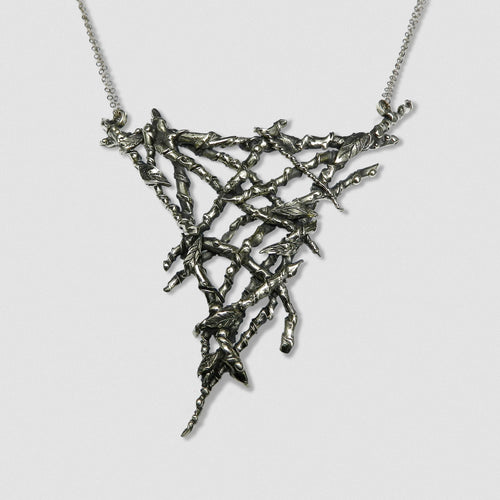 Ivy Breastplate - White Bronze with a Sterling Silver chain