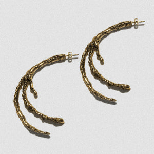 Gushing Ivy Earrings - Bronze with Sterling Silver post