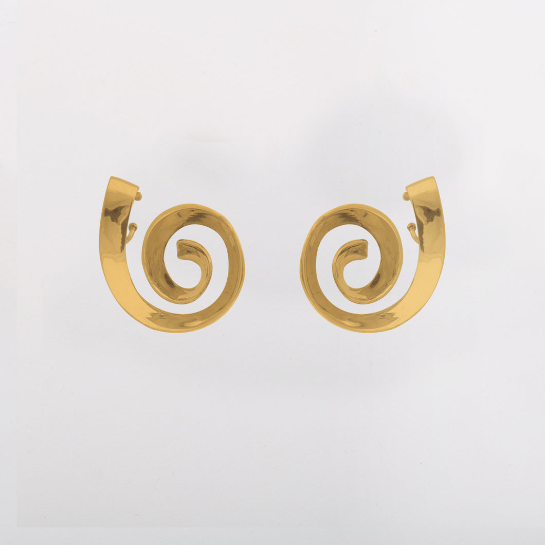 Spiral earcuff earrings - Gold Plate Bronze