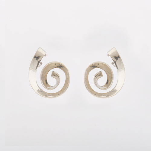 Spiral earcuff earrings - White Bronze