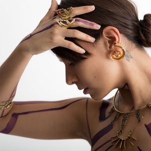 Durga Ring - Sterling Silver & 24k Gold Plate
