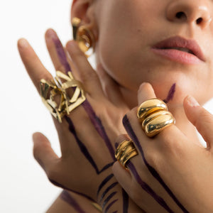 Durga Ring - Sterling Silver & 24k Gold Plate