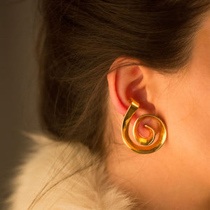 Spiral earcuff earrings - Gold Plate Bronze