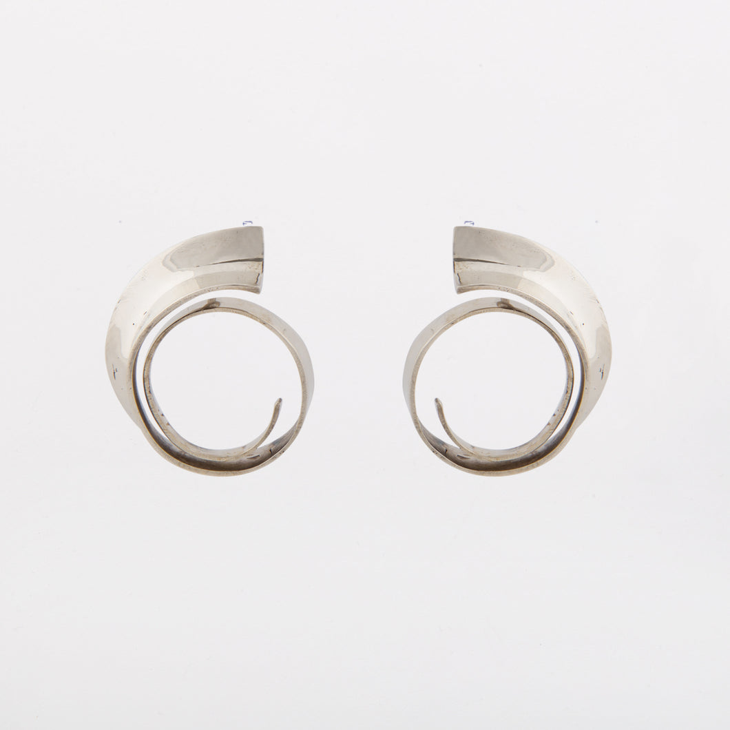 Wave earrings - White Bronze