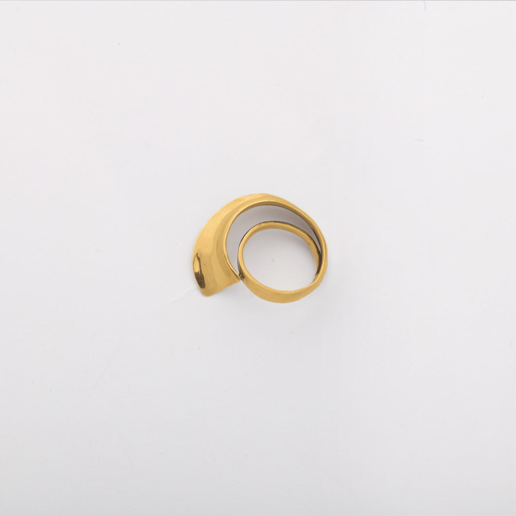 Wave ring - Gold Plate Bronze