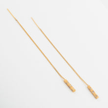Barrel chain threader earring - Sterling Silver with diamonds