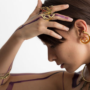 Durga Ring - Sterling Silver & 24k Gold Plate